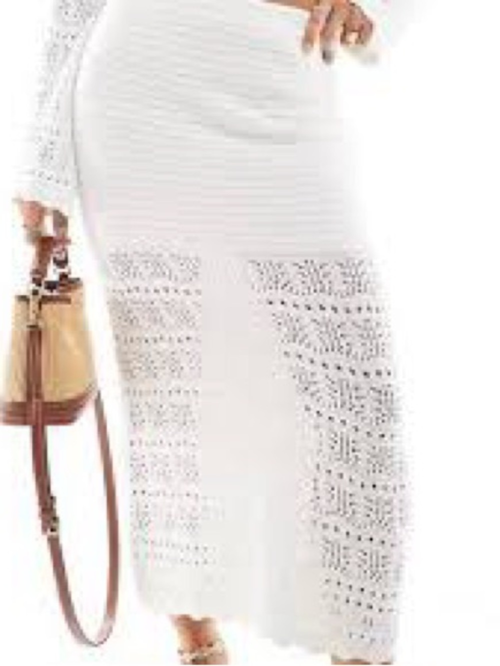 Hollister Crochet Cream Knit Lace Skirt